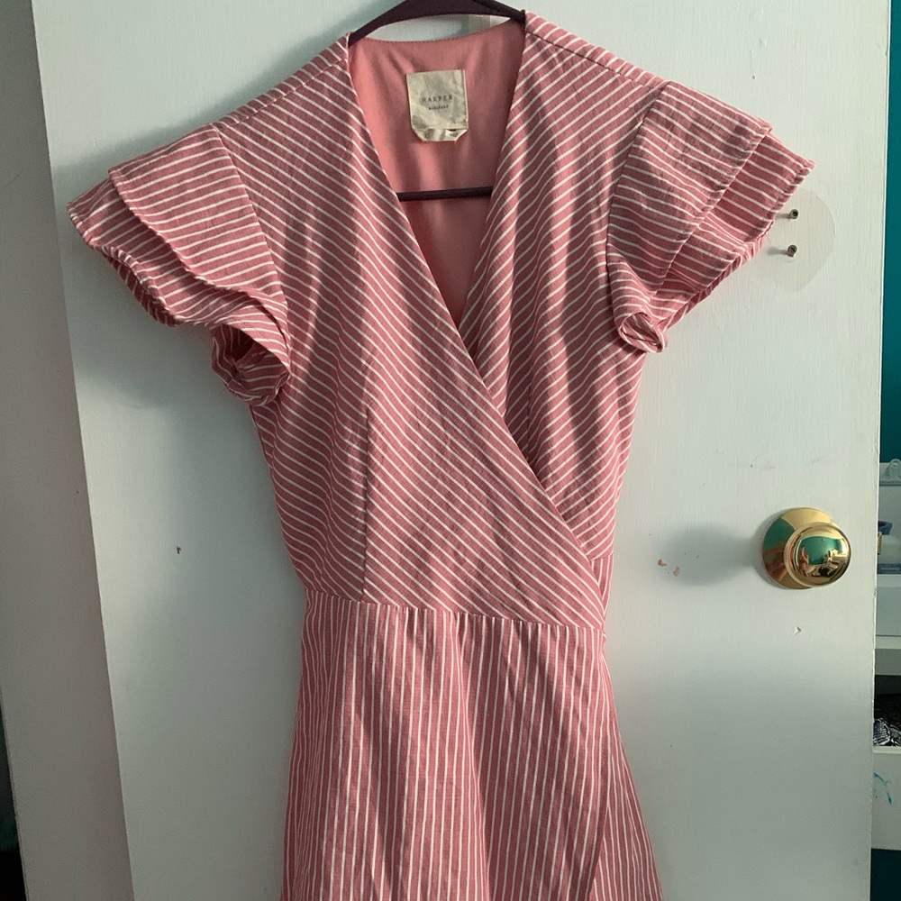 francescas ruffled striped tie dress